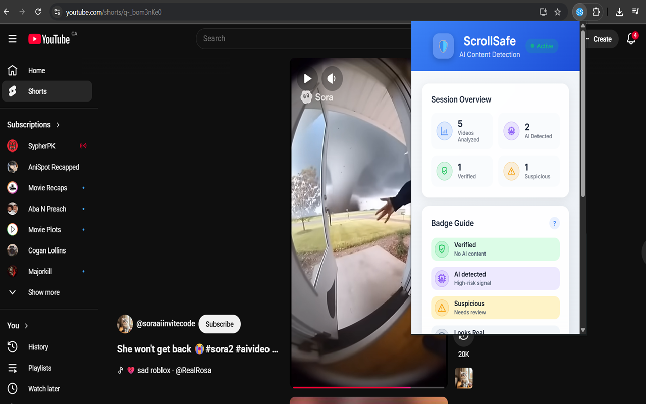 Deep scan progress on Instagram Reels