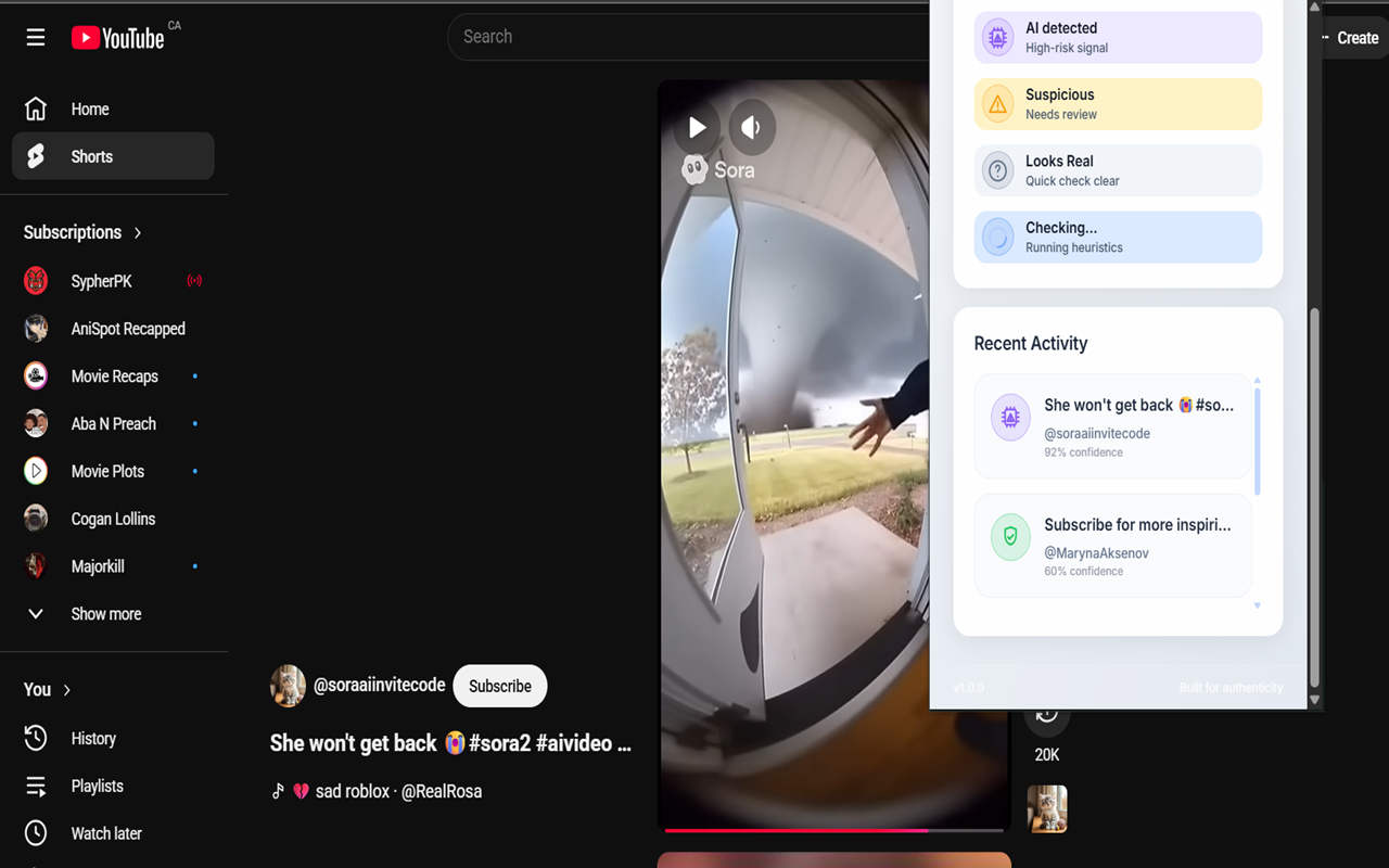 Deep scan result badge